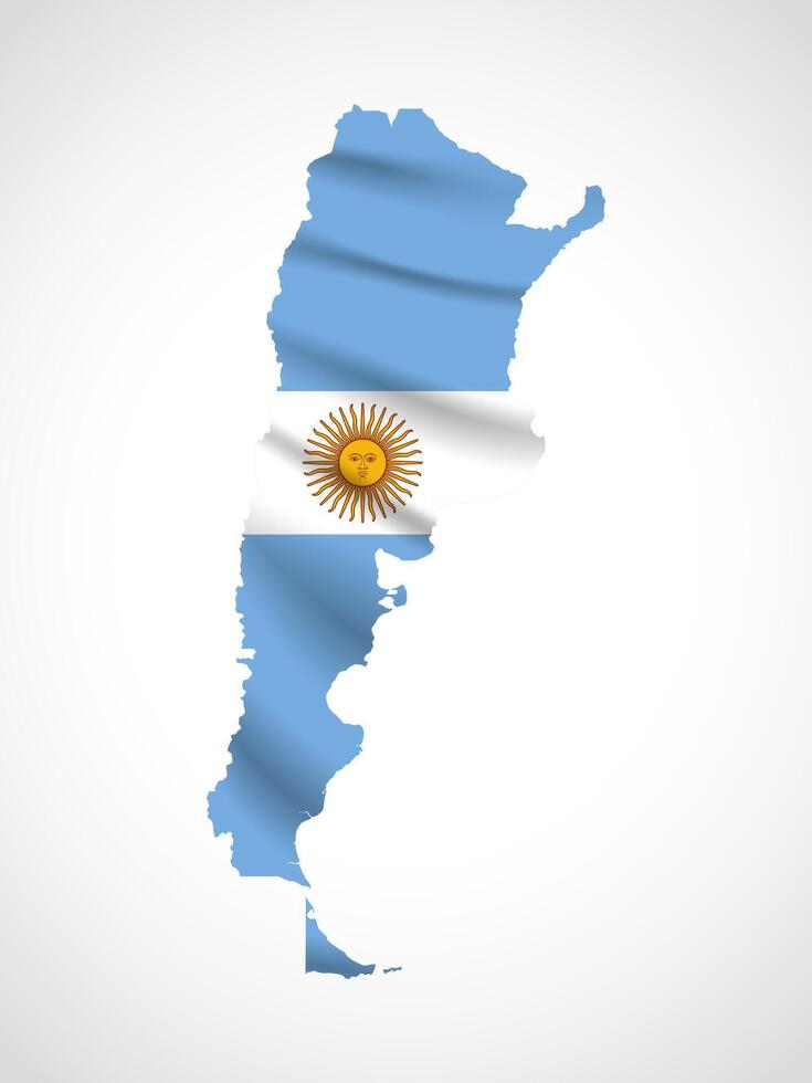 Argentina Map Silhouette with National Flag Design vector