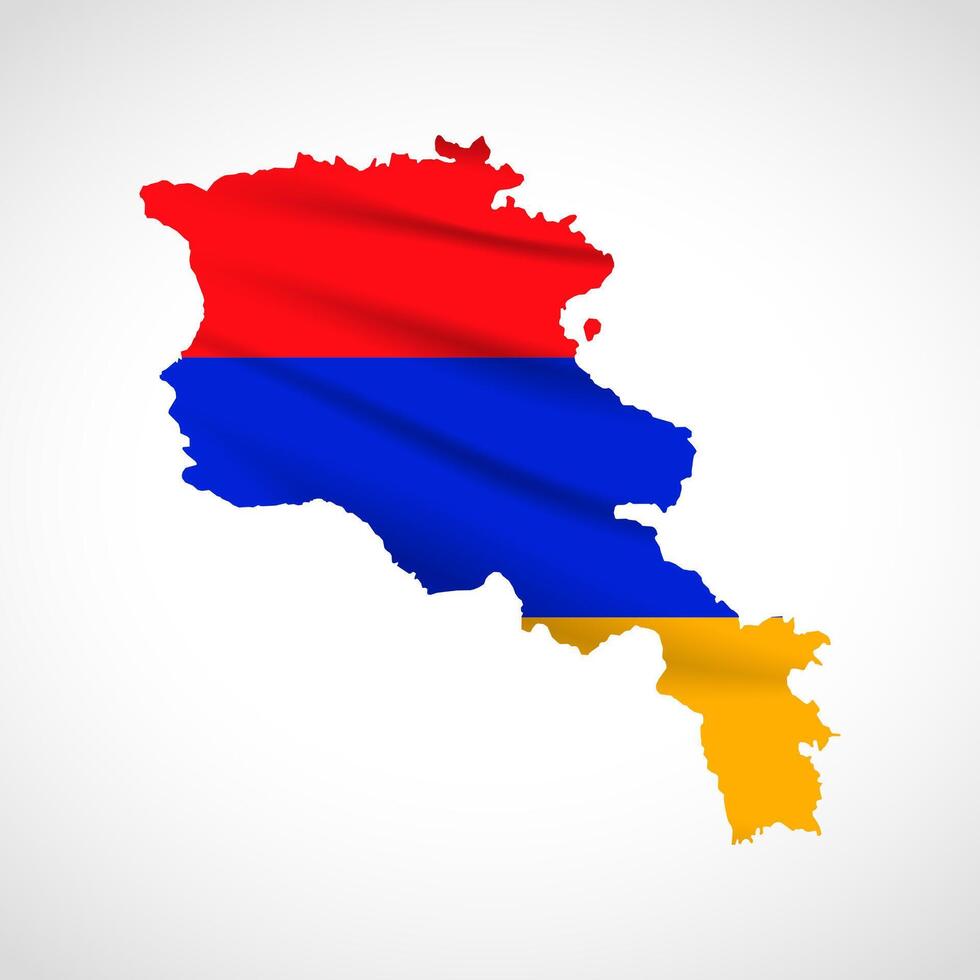 Armenia Map Silhouette with National Flag Design vector