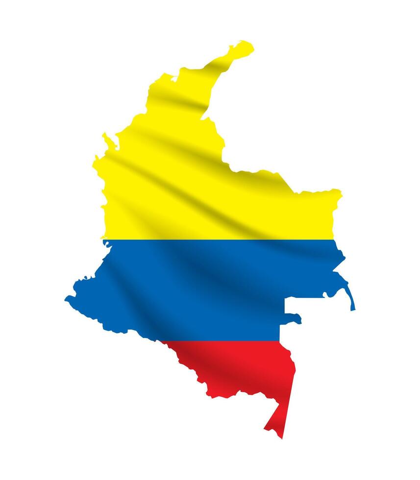 Colombia Map Silhouette with National Flag Design vector