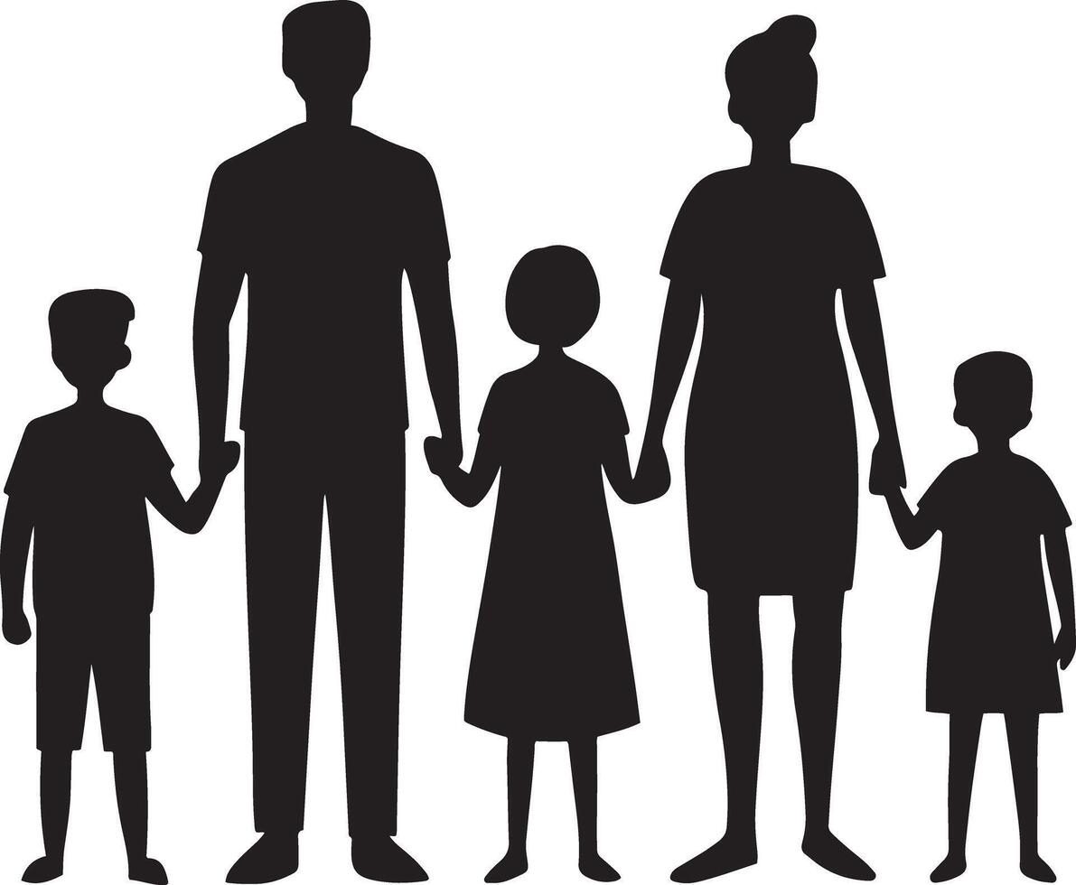 Silhouette of family art illustration with white background vector