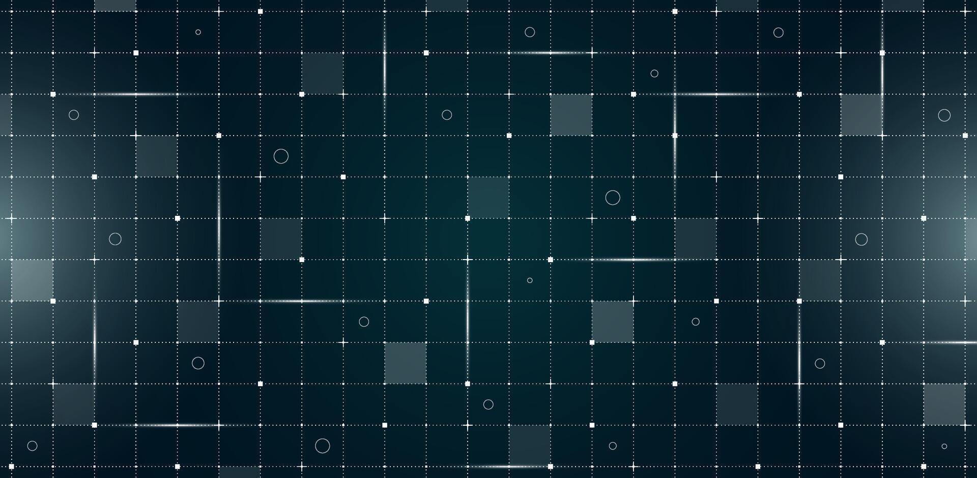 Futuristic VR HUD interface with digital grid and particle mesh. Hi tech GUI visor design template. Sci fi spaceship display with lines and dots on dark green background for FUI dashboard vector