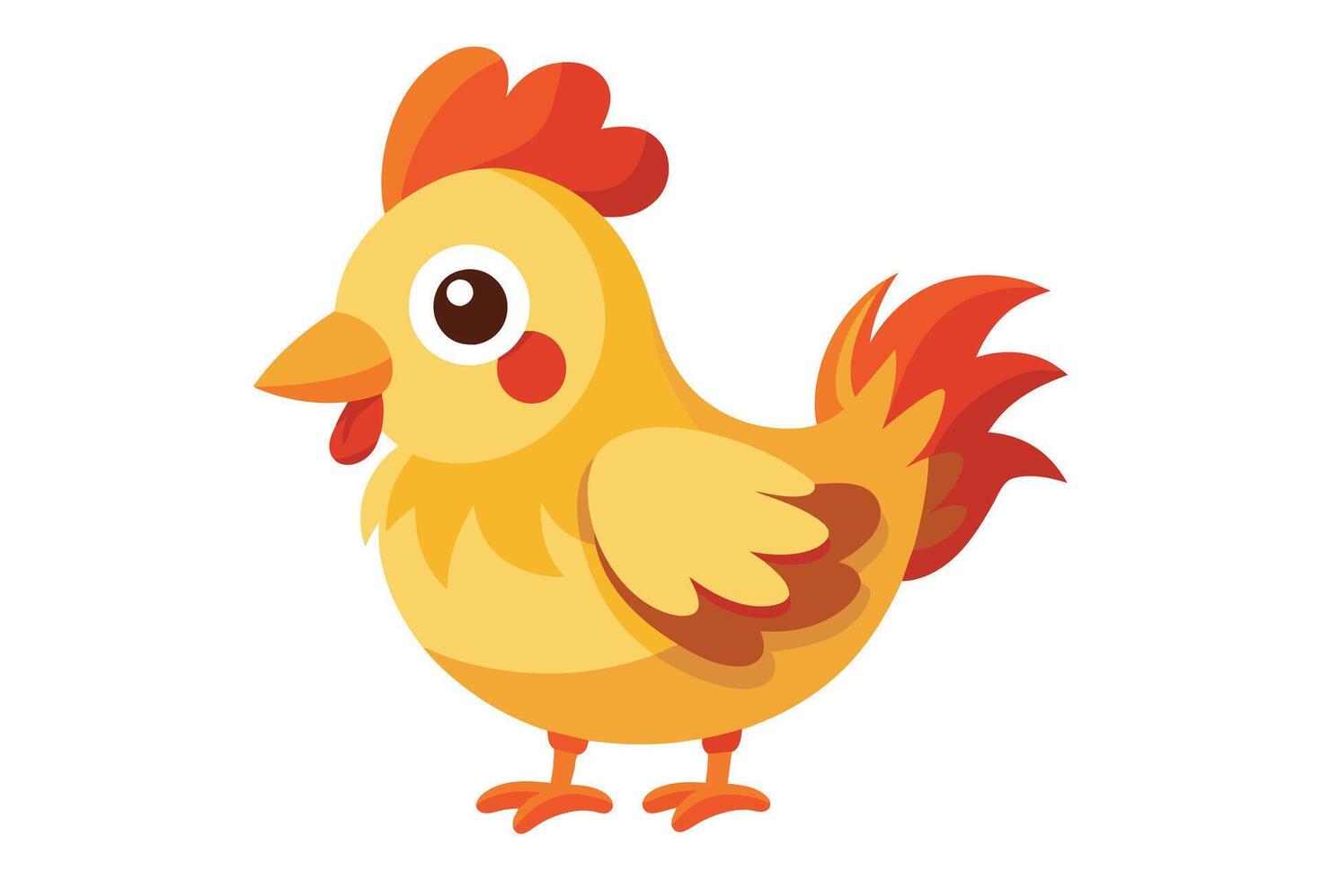 Cute Chicken Clucking gradient illustration in white background vector