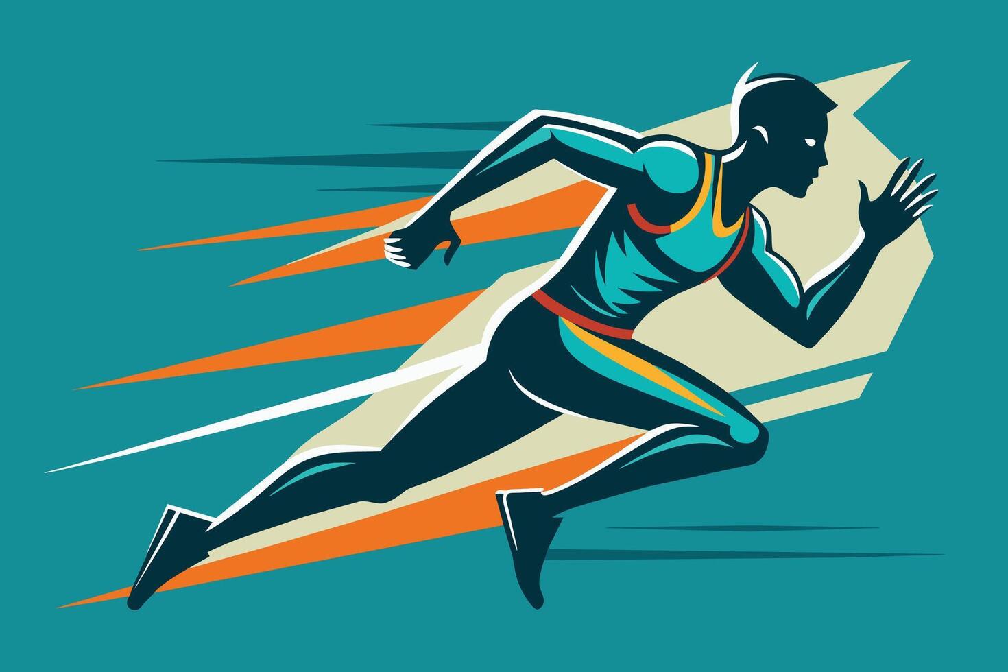 A sleek and modern stylized runner silhouette vector