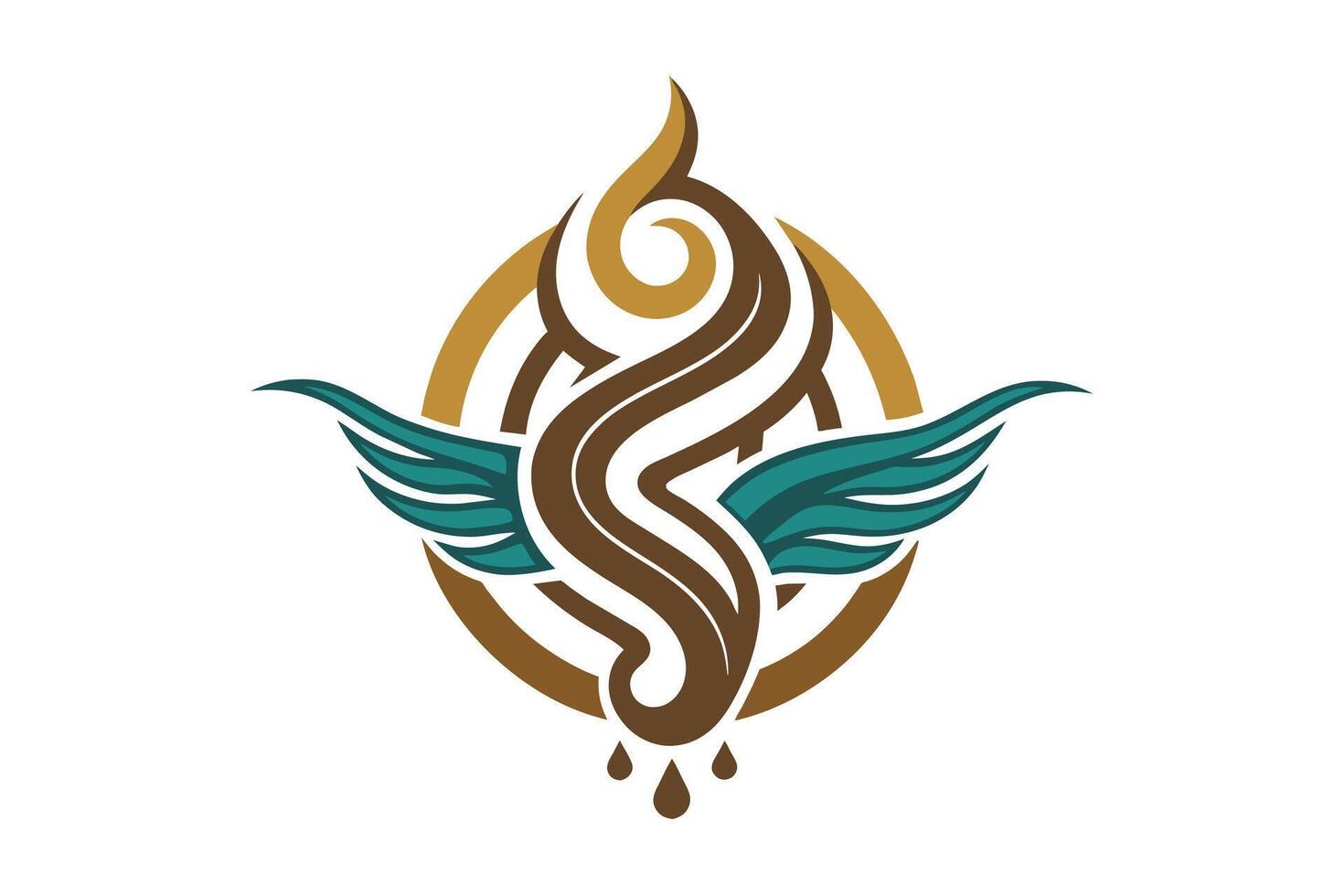 Within the logo's fluid contours, echoes of ancient wisdom resonate What mysteries lie hidden vector