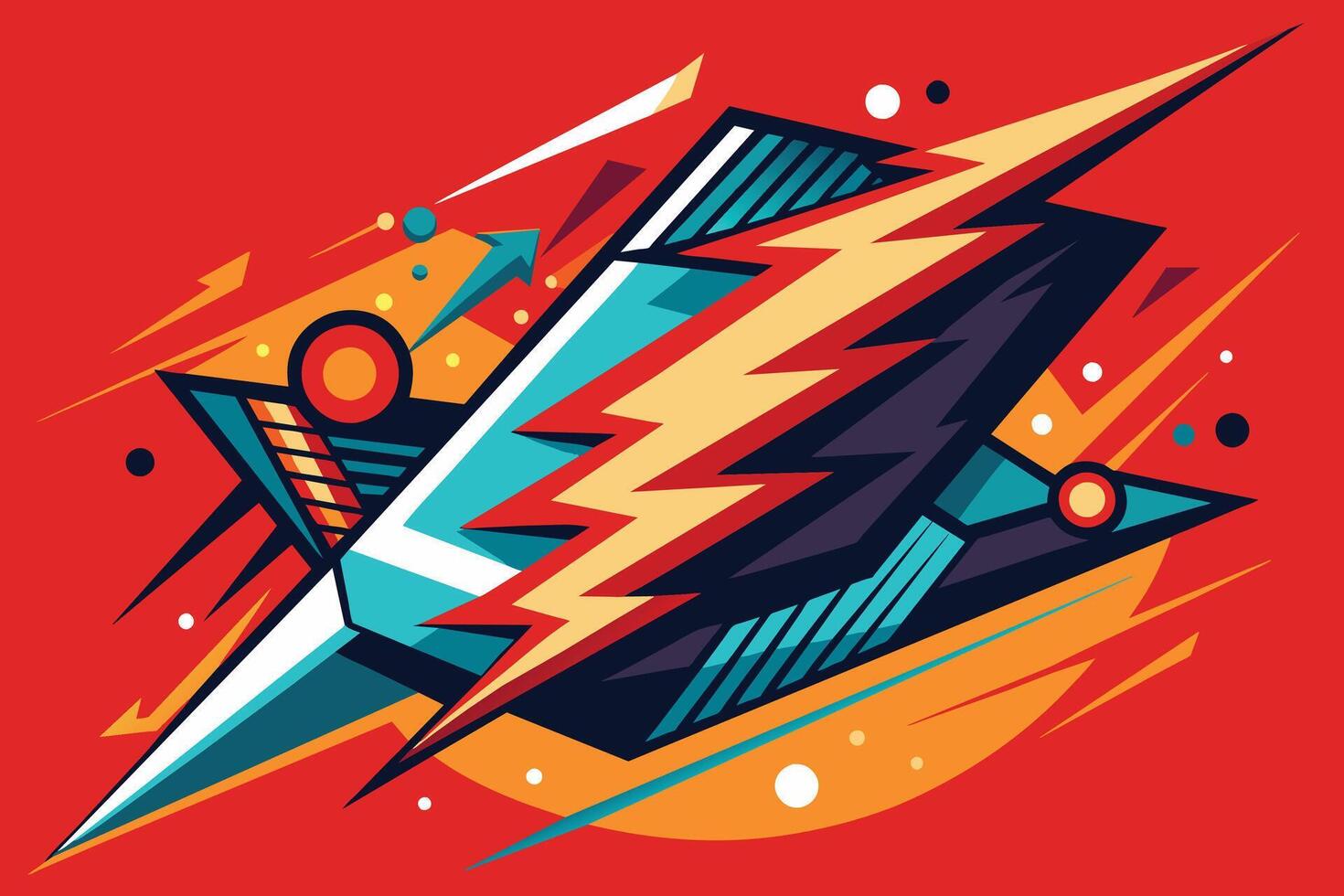 Dynamic Lightning Symbol Illustration for Energy Concepts, Energy Dynamic Lightning Symbol Shape vector