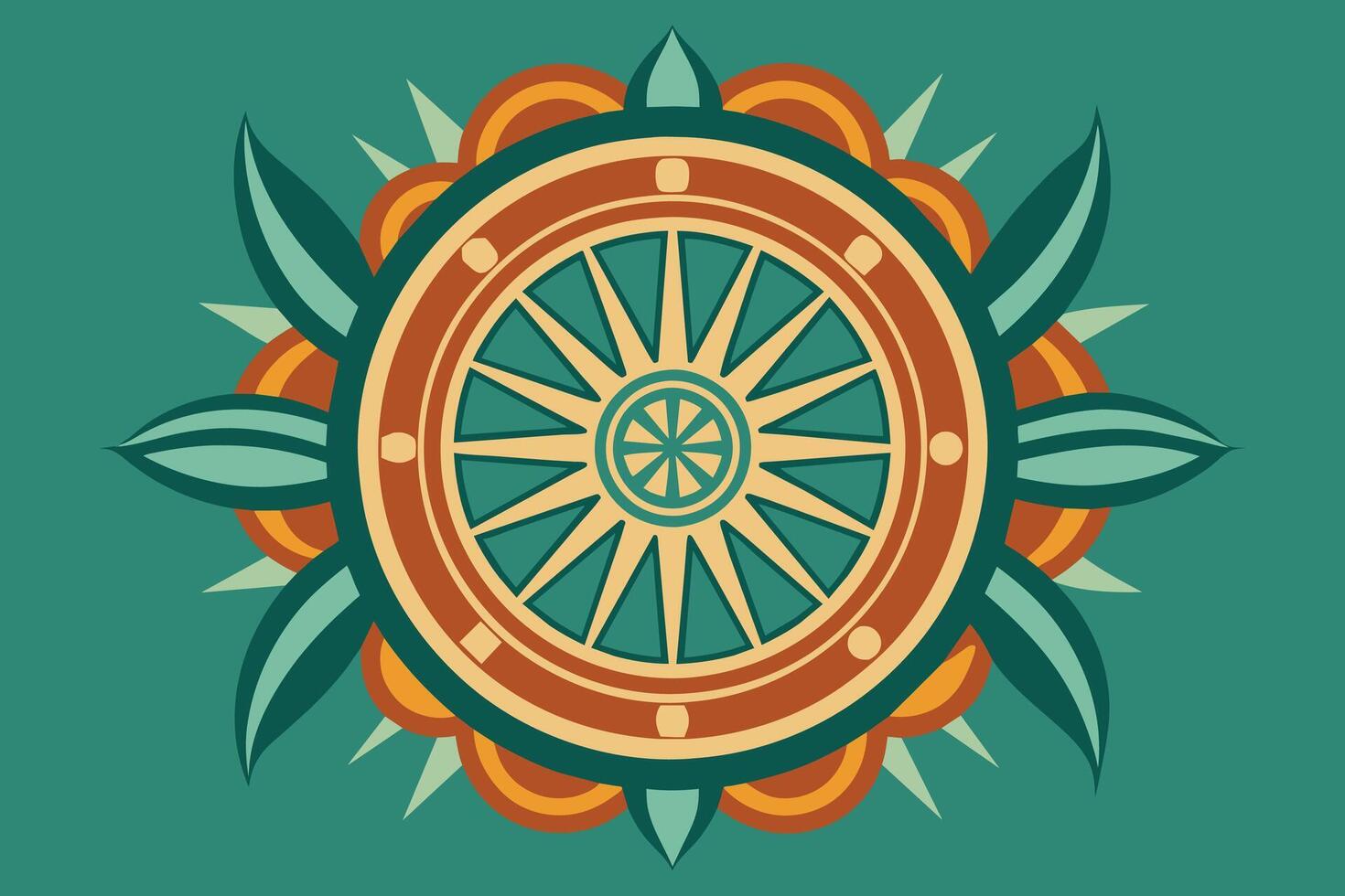 Circular emblem with radial symmetry vector