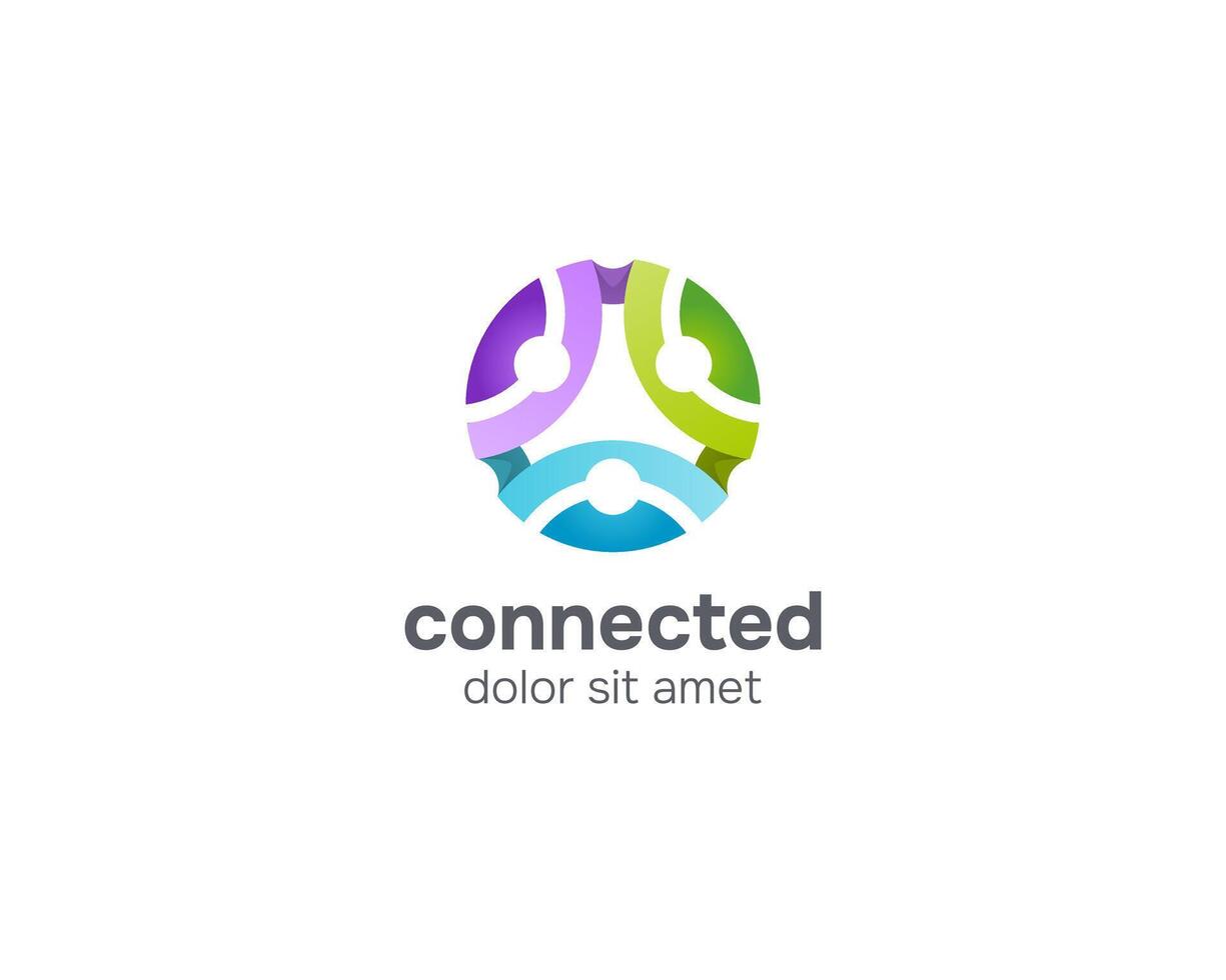 Colorful circle technology logo gradient vector