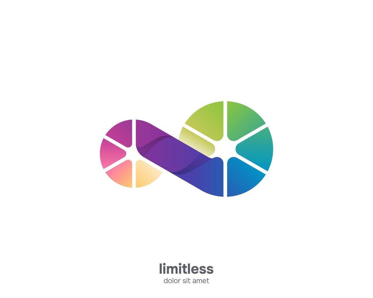 Colorful infinity with smooth gradient logo vector