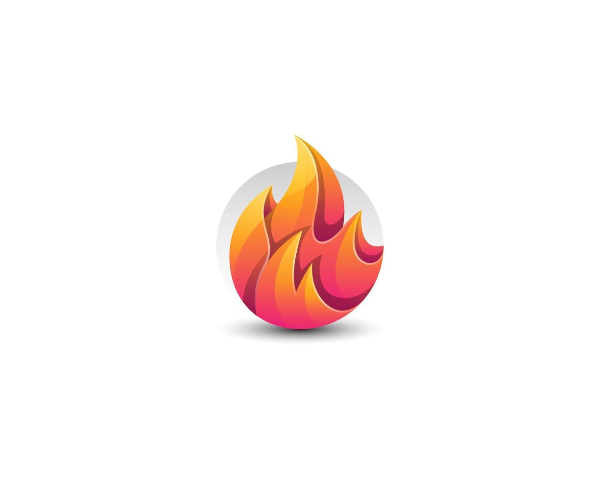 Abstract gradient flame logo template vector