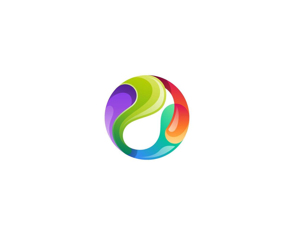 Abstract colorful sphere logo gradient vector