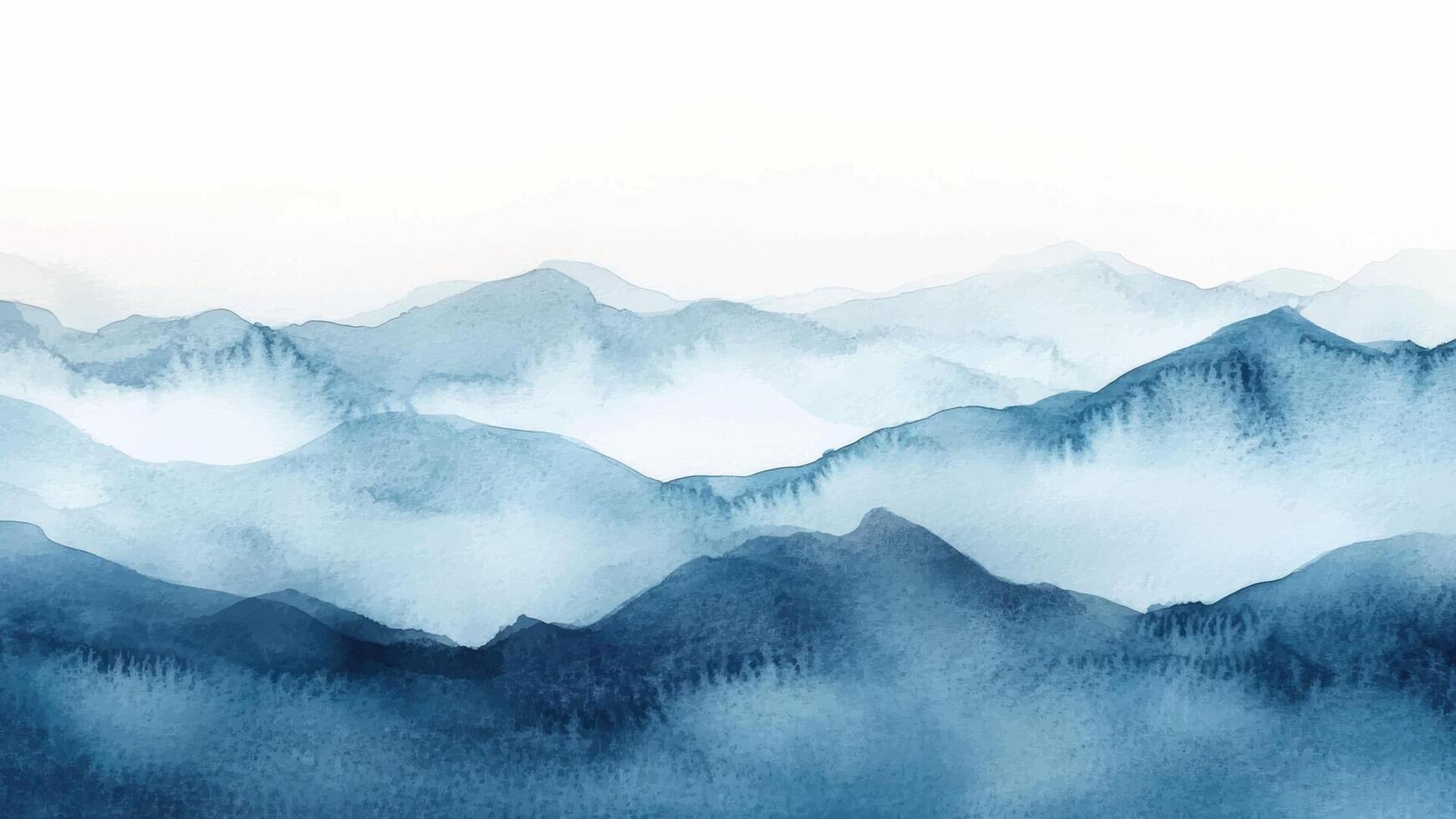 Abstract horizontal watercolor background. Abstract Watercolor Background Designs with Hand-Painted Effects in blue white color vector
