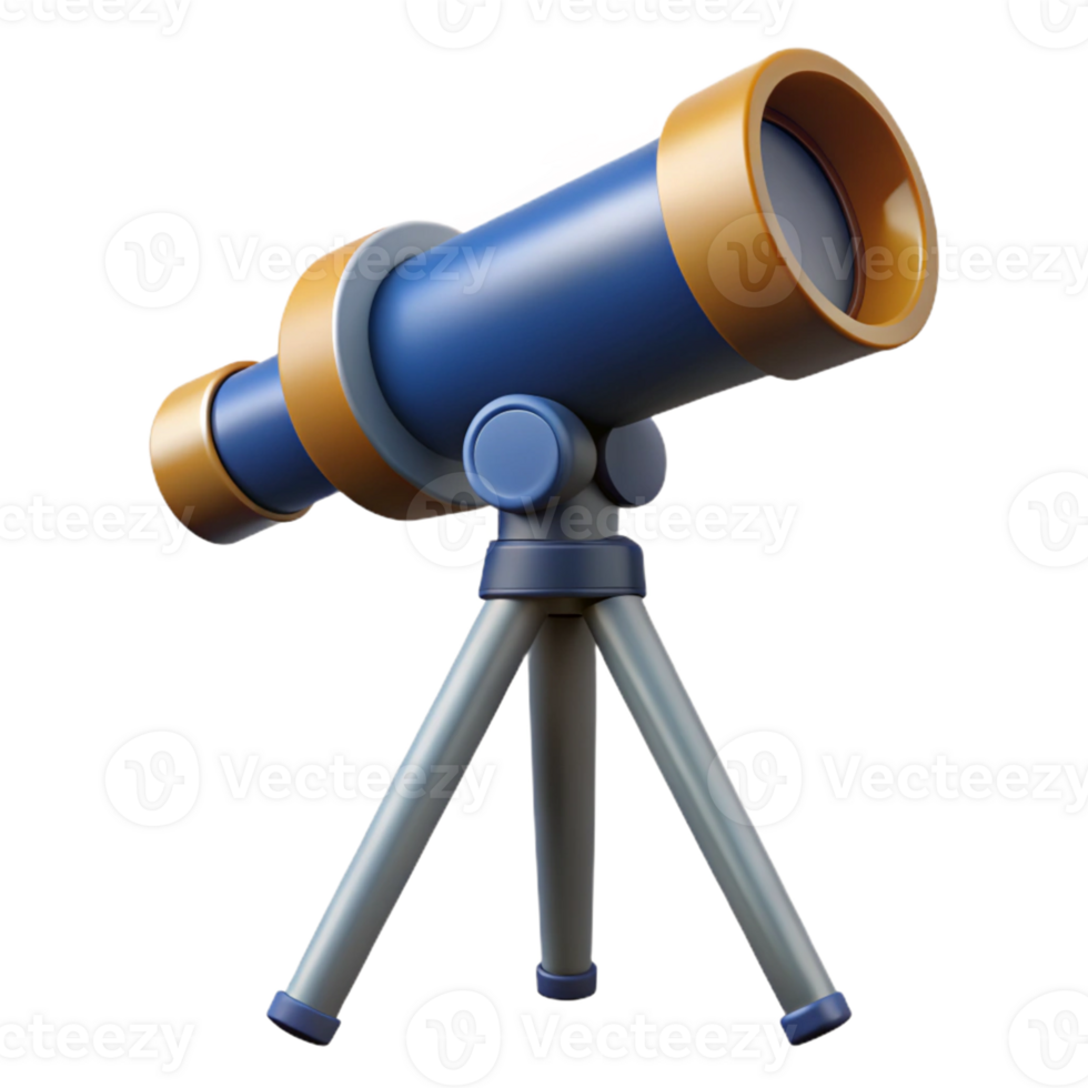 Blue Telescope on Tripod png