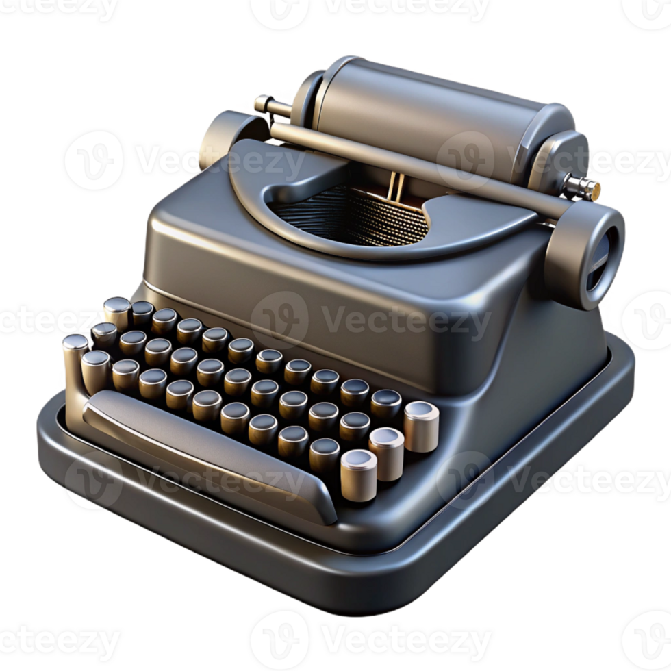 Vintage Typewriter 3D Model png