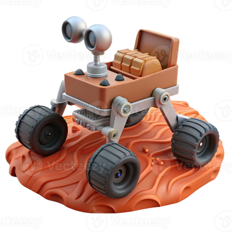 3D Render of a Futuristic Rover png