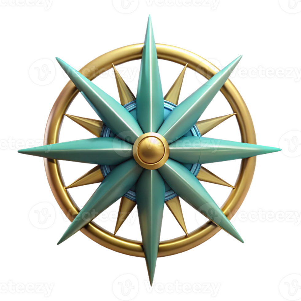 Gold and Teal Starburst Design png