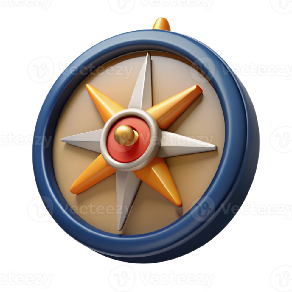 3D Compass Icon Navigation and Direction png
