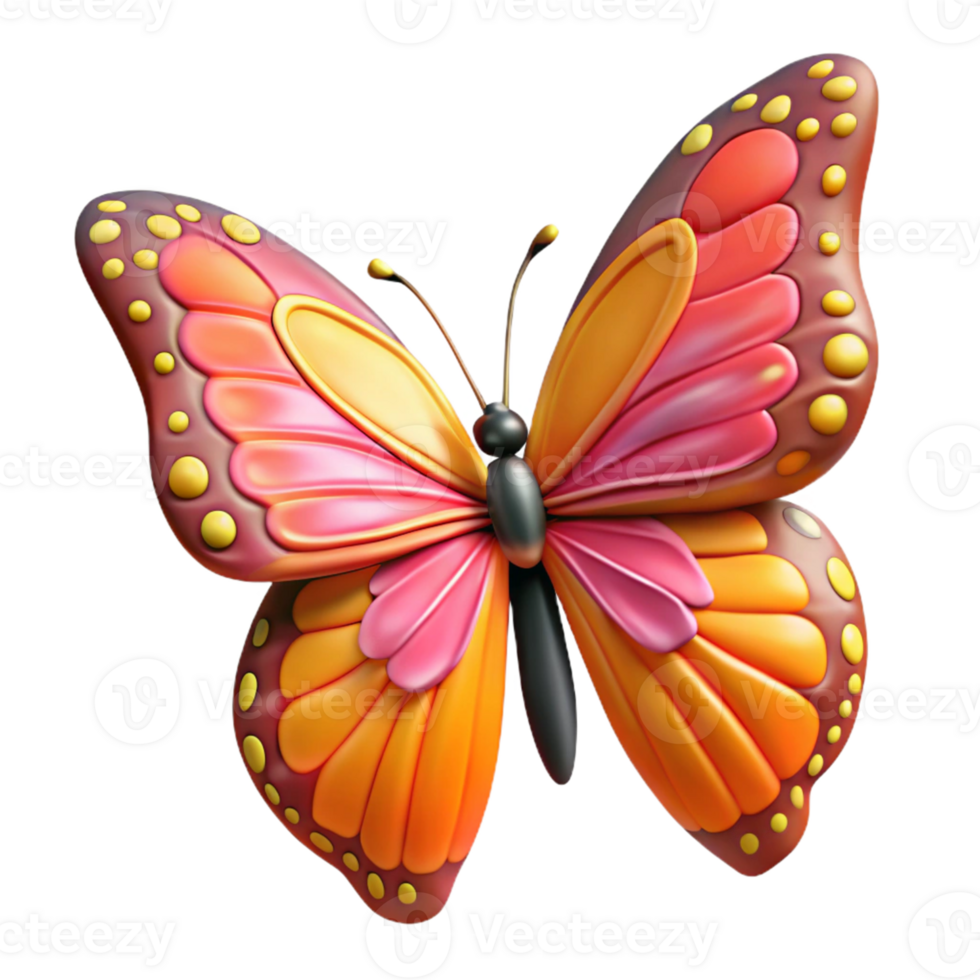 3D Butterfly Illustration png