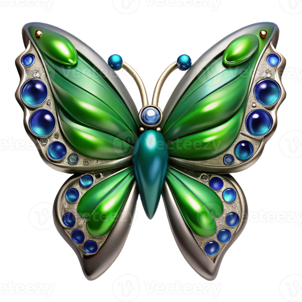 Green and Blue Jeweled Butterfly png