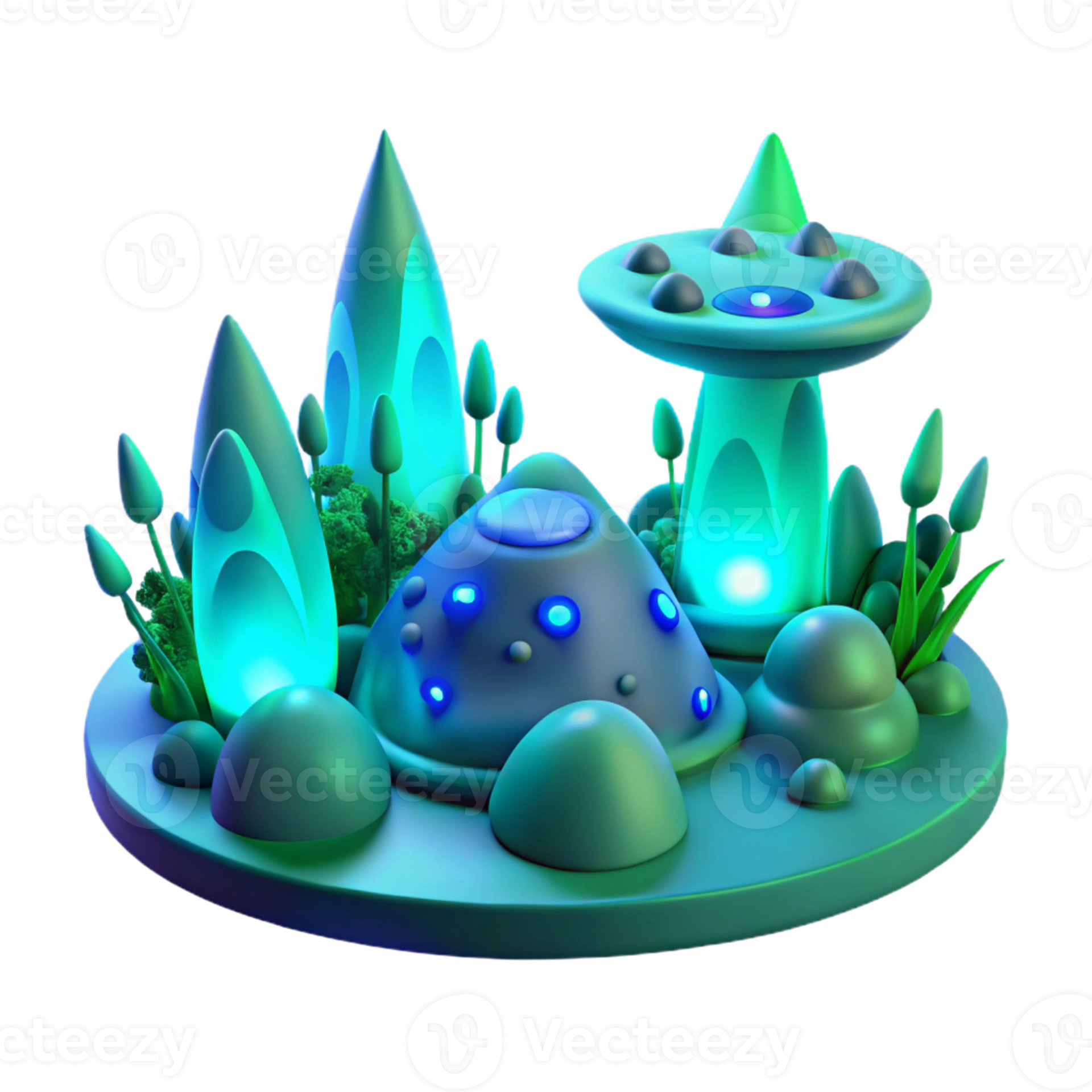 Glowing 3d fantasy landscape 54590854 png