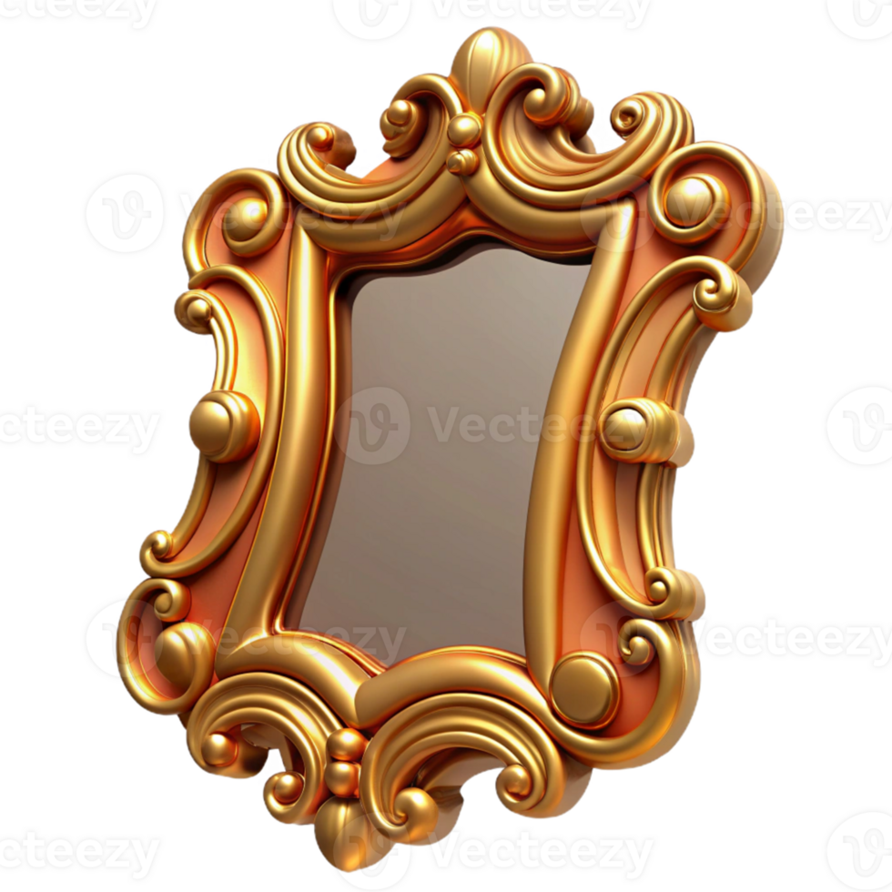 Ornate Gold Frame With Swirls png