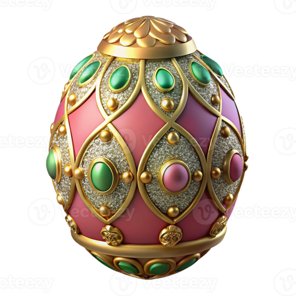 Ornate 3D Easter Egg Illustration png