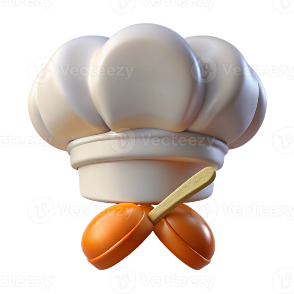 3D Render Chef Hat with Lollipops png