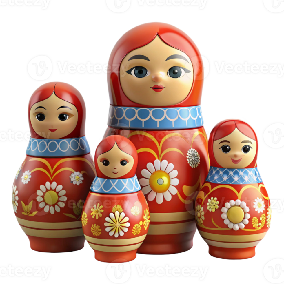 3D Render Matryoshka Dolls png