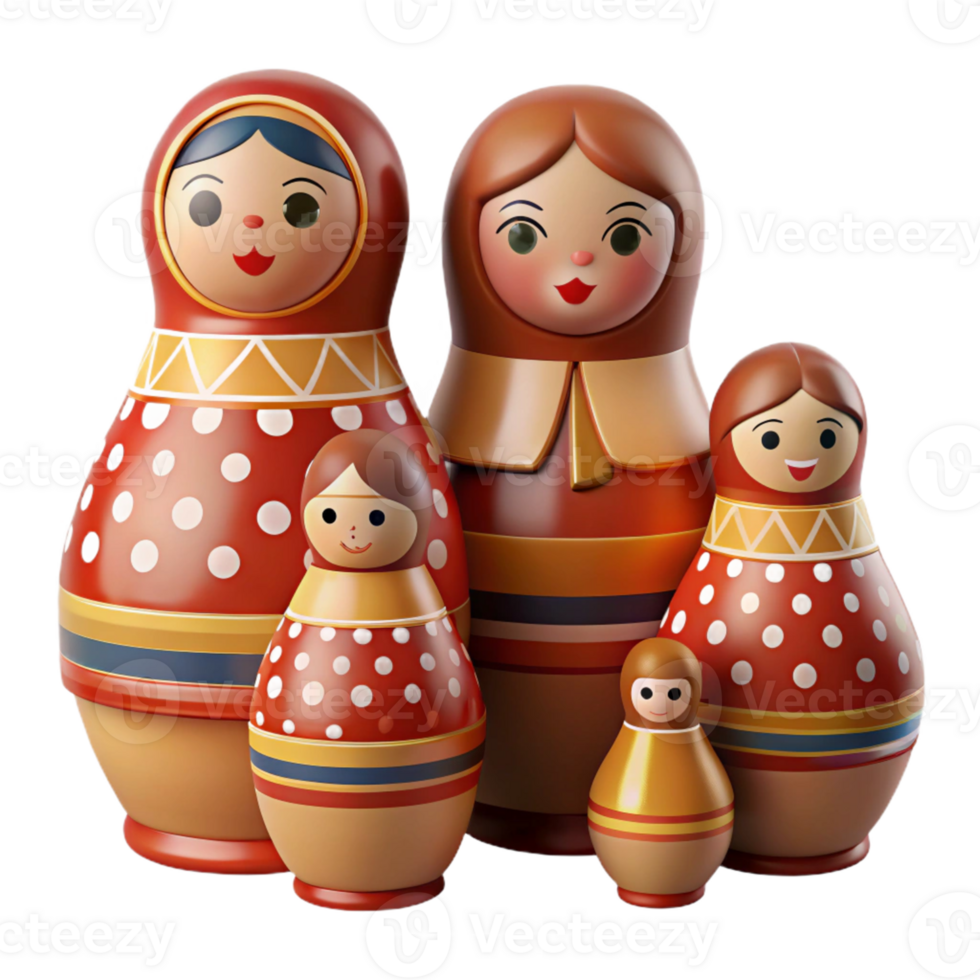 3D Rendering of Nested Dolls png