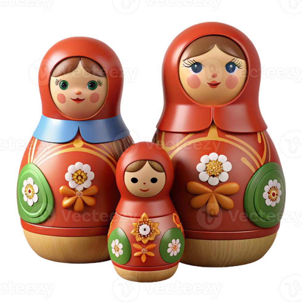 3D Render of Nesting Dolls png