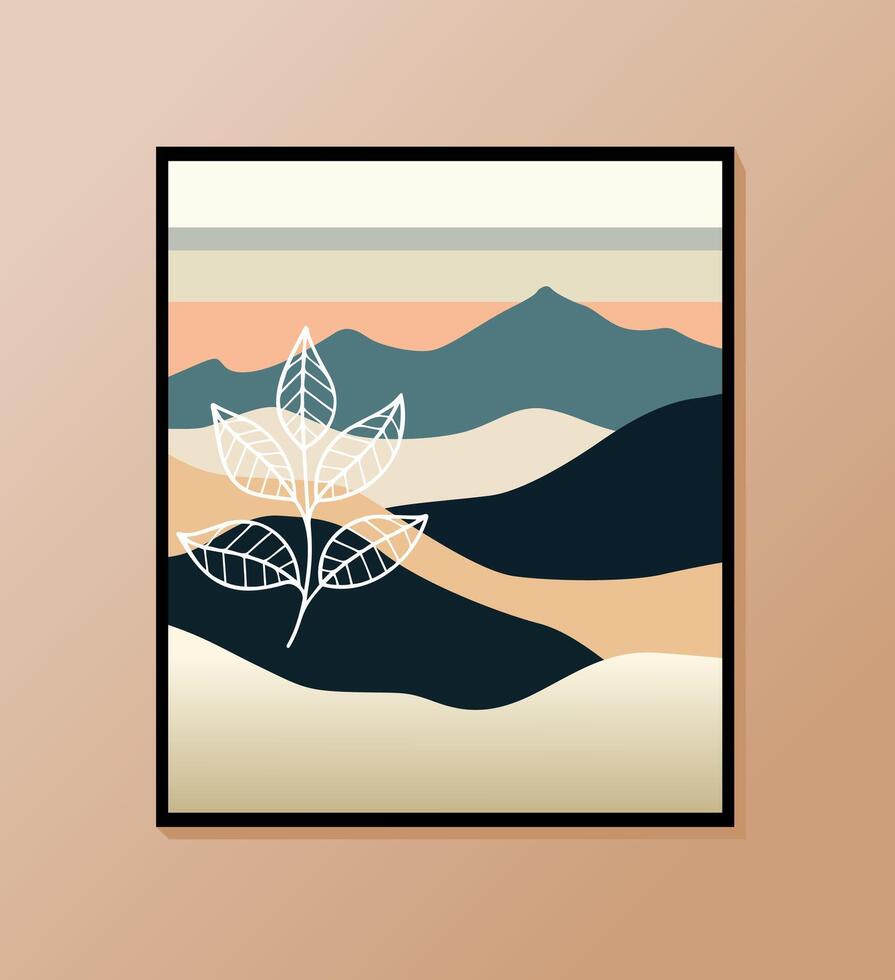 Abstract mountain in modern flat style vector