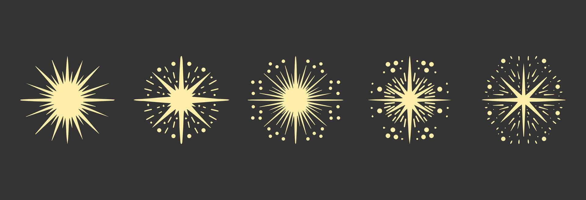 sparkle star, winkling stars. Shine icon, Clean star icon. isolated on black background. vector