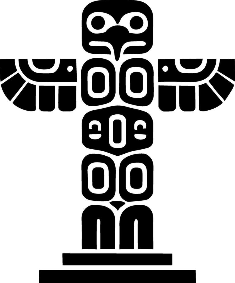 Totem Pole Silhouette vector