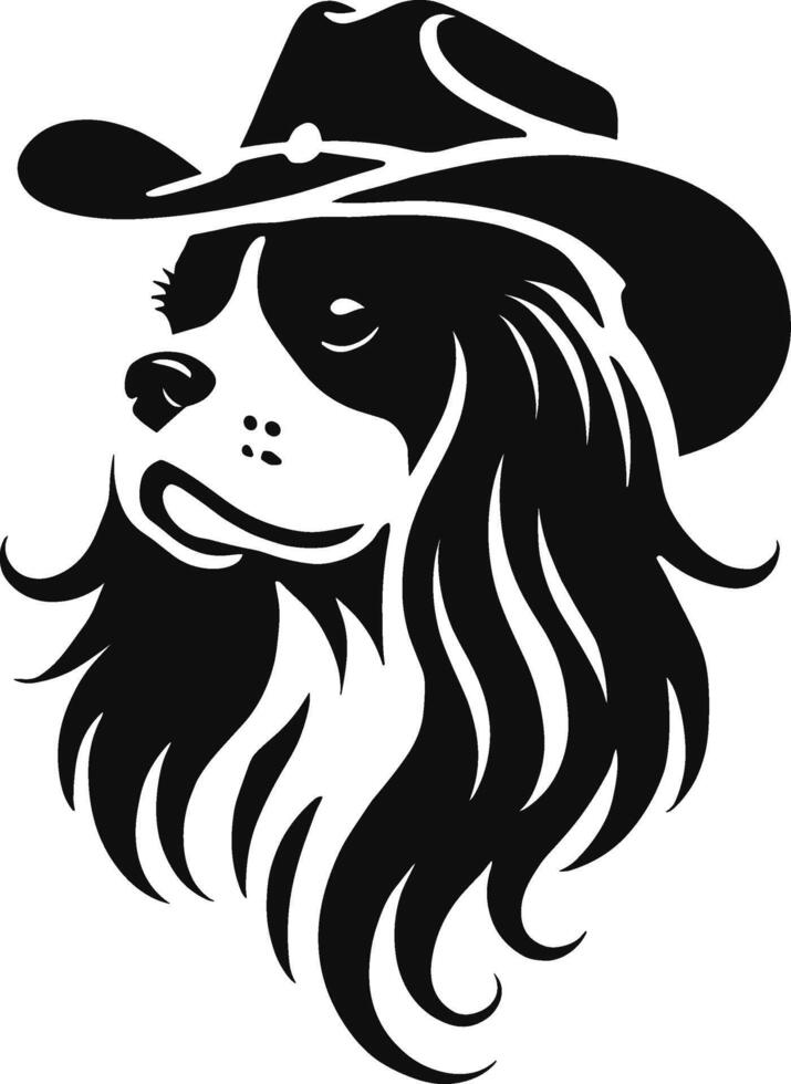 Cavalier King Charles Spaniel in Cowboy Hat vector