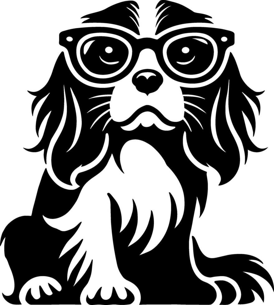 Cavalier King Charles Spaniel with Glasses vector