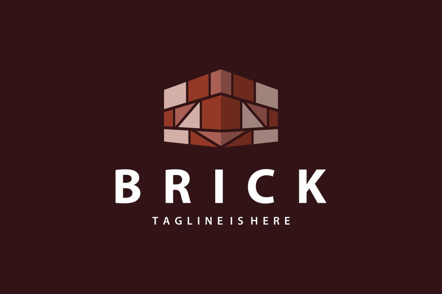 simple logo brick structure building material vector