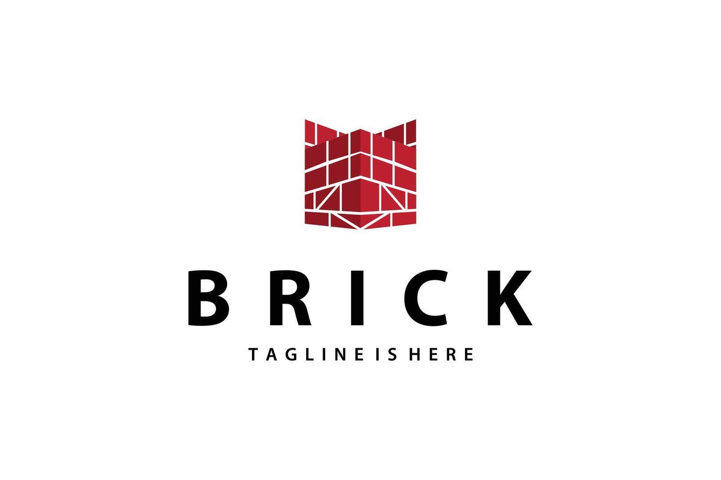 design simple logo brick structure building vector