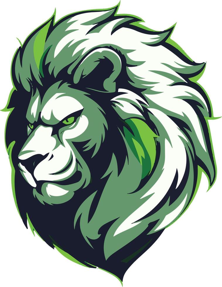 Lion mascot head illustration for logo vector
