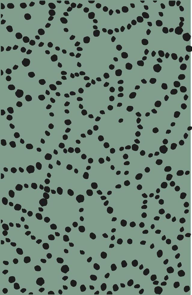 Black dot on dusty green background fabric textile abstract vector