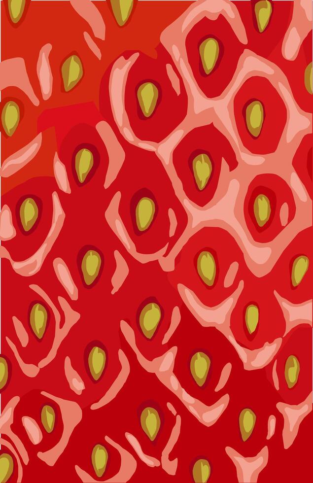 Red Strawberry skin texture close up sweet background textile pattern vector