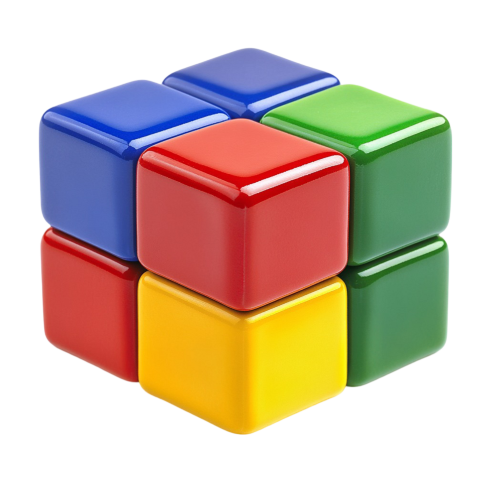 Colorful Cube Puzzle Toy png