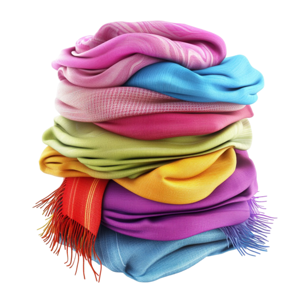 Colorful Scarves on Transparent Background png