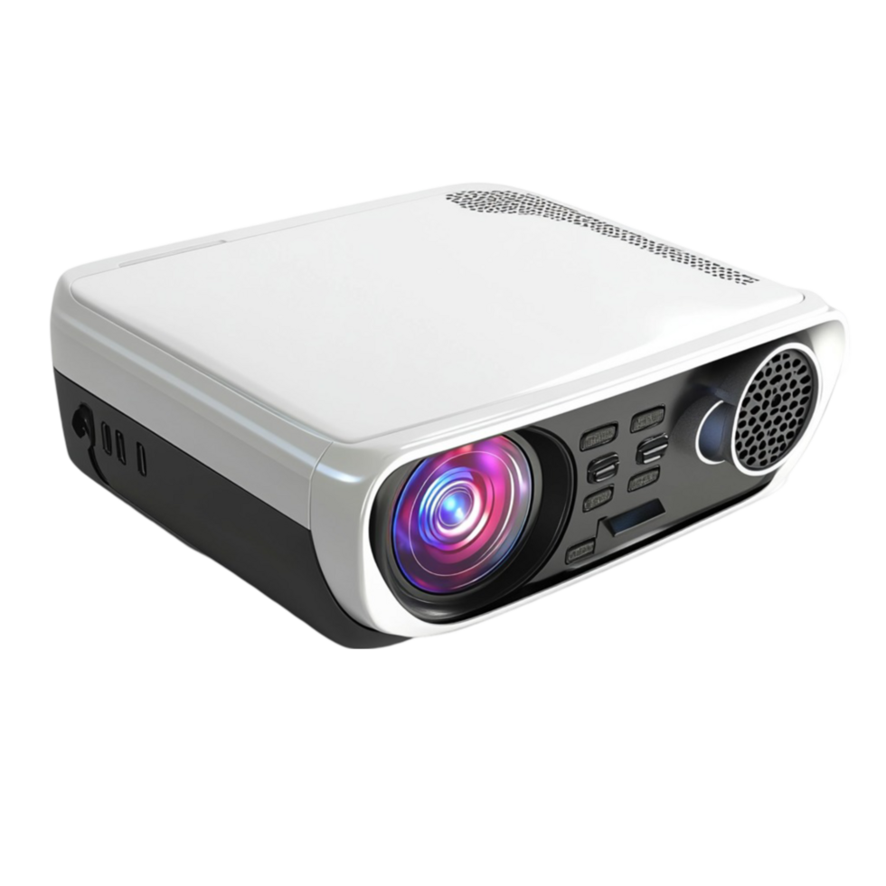 White Projector with Vibrant Lens png