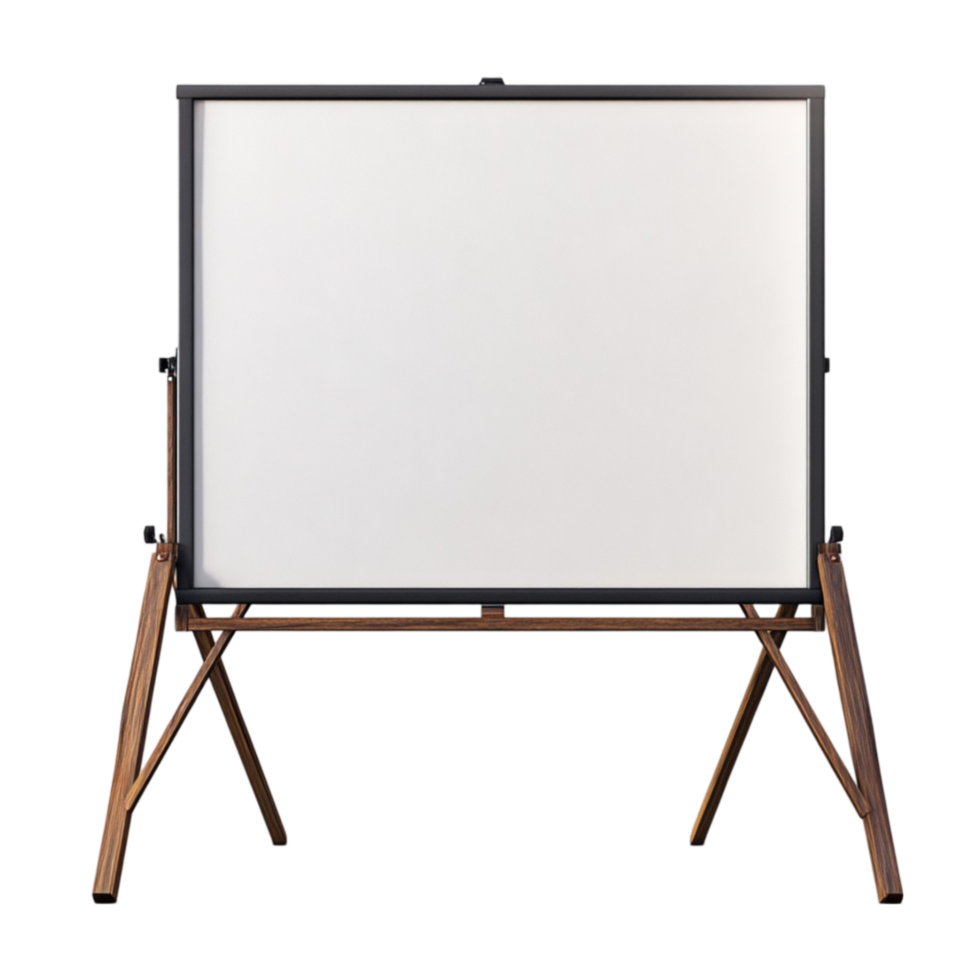 White Board on Tripod with Wooden Stand png
