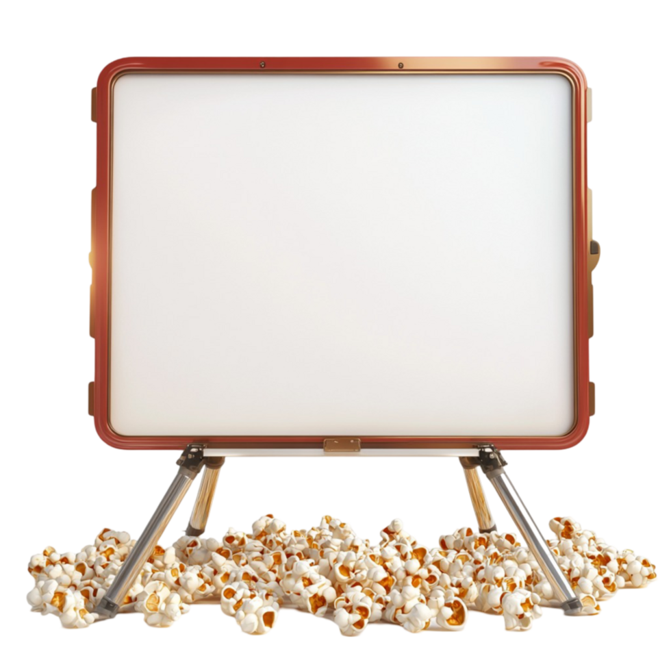Popcorn Under White Board with Tripod png