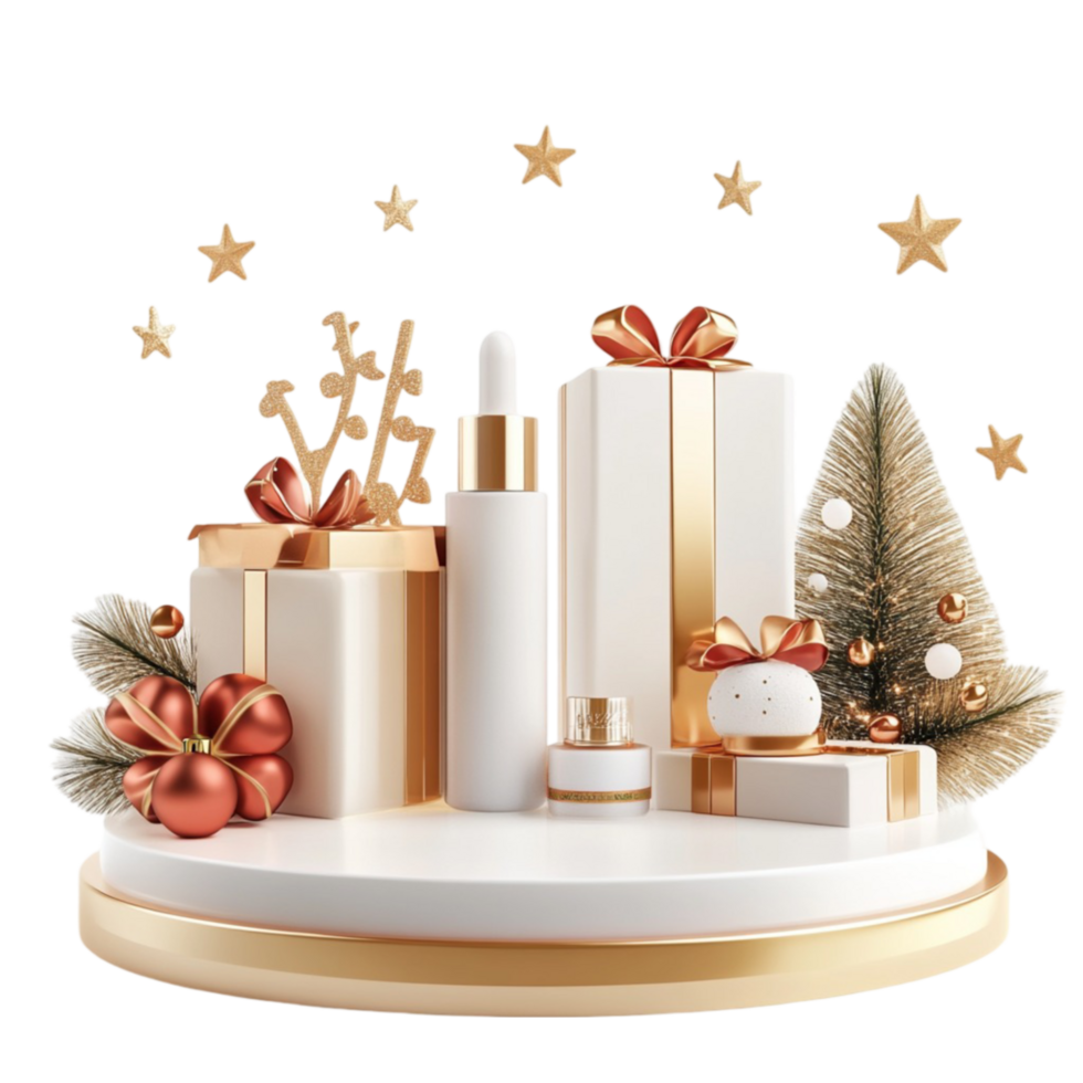 Festive Arrangement with Gifts and Decorations png