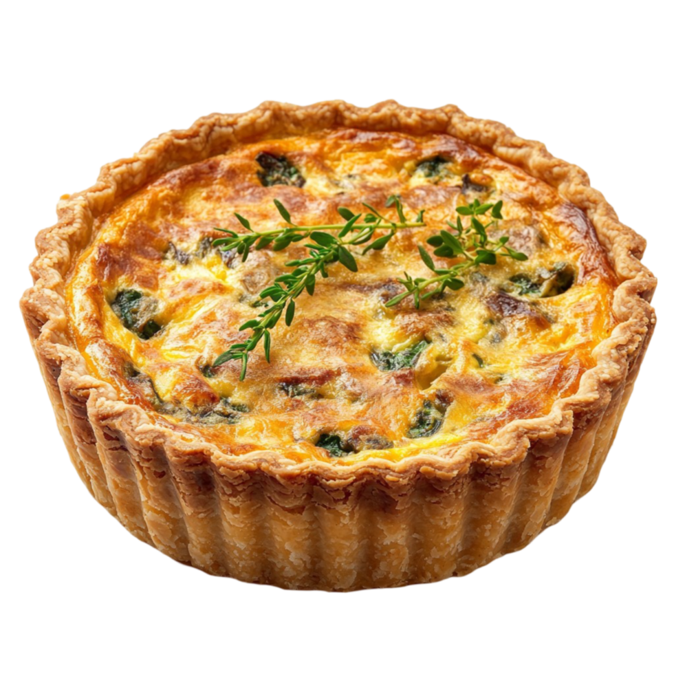 Quiche with Spinach and Cheese png