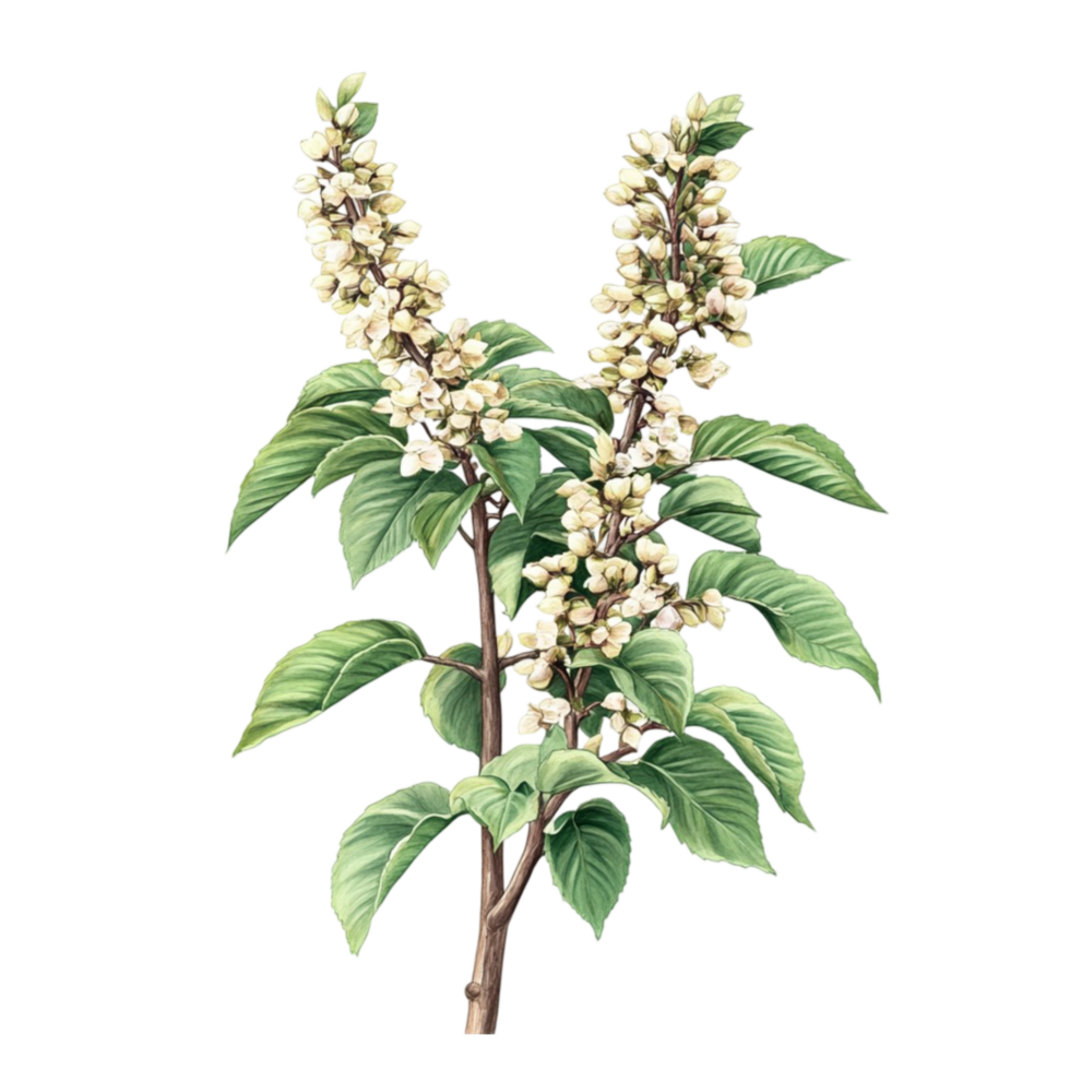 Branch of Flowers with Leaves and Flowers png