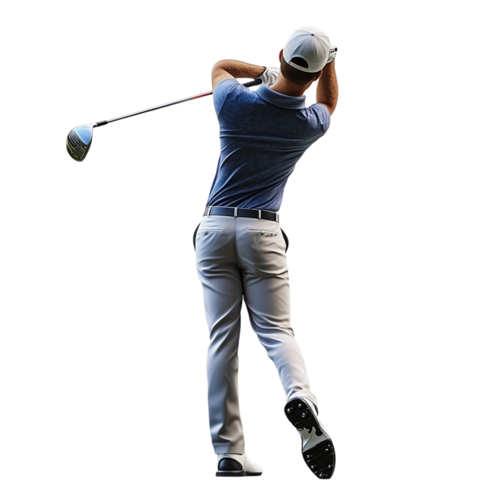 Golfer Swinging a Club png
