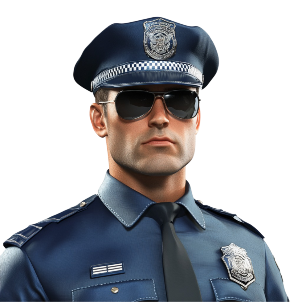 Police Officer Wearing Sunglasses in Uniform png