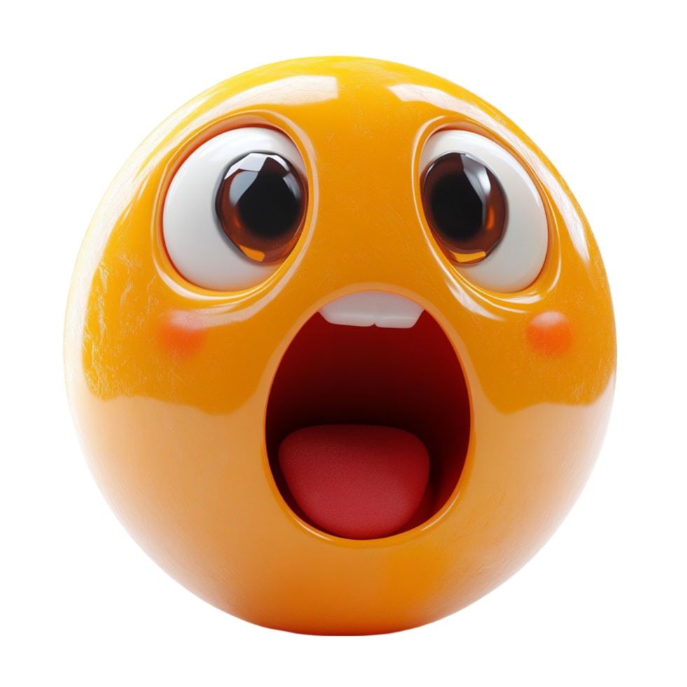 Surprised Yellow Emoji Face with Shocked Expression png